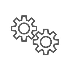 Mechanical gear line icon.