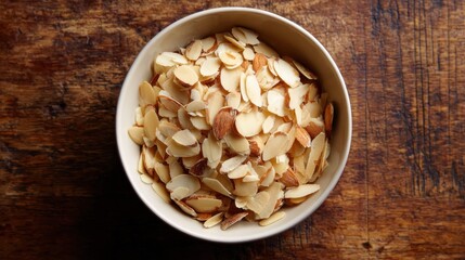 Bowl of sliced almonds