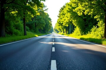 Newly paved road, even surface, subtle shadow, smooth pavement, smooth road