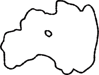 手描きのゆるい福島県の地図イラスト
