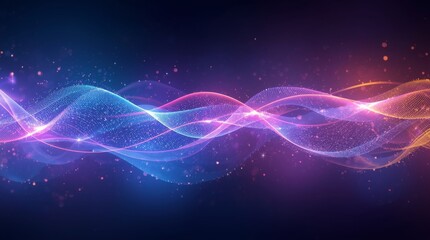 Abstract futuristic background with blurry glowing wave and neon lines. Spiritual energy concept, digital fantastic wallpaper. futuristic abstract background with vibrant, flowing light waves