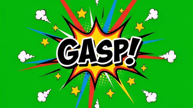 Comic book style speech bubble gasp