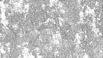Abstract grunge texture with distressed concrete-like surface in monochrome grayscale tones. Design rough, weathered, and uneven speckled patterns. Worn stone, peeling paint, or eroded wall surfaces.