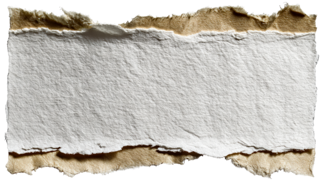 Roughly Torn Paper with Textured Layers and Gold Flecks, cut out transparent - Powered by Adobe