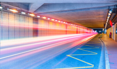 Famous Grand Prix race tunnel of Monte-Carlo at Monaco 