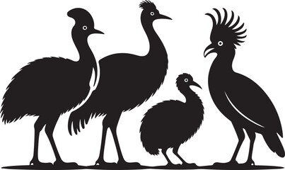Exotic Bird Silhouette Vector Art