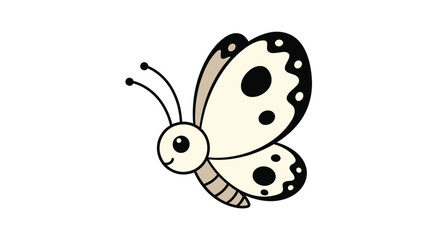 Obraz premium Adorably drawn cute butterfly insect creature with gentle expression and delicate wings