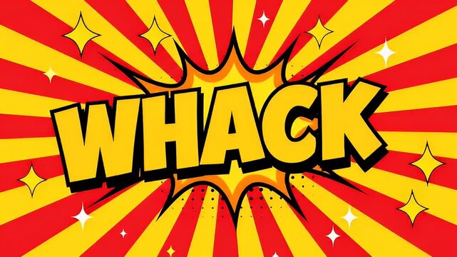 Bold comic book style text whack
