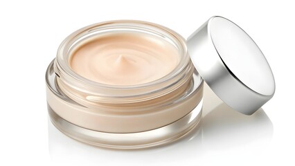 Elegant Eye Shadow Cream Pot Mockup with Blank Glass Jar and Smooth Creamy Texture on Clean Minimal Scene – Perfect Cosmetic Packaging and Branding Showcase