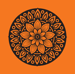 floral mandala design vector silhouette 
