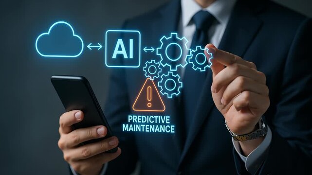 Smart factory predictive maintenance using AI and cloud technology enhances industrial equipment monitoring and reduces downtime
