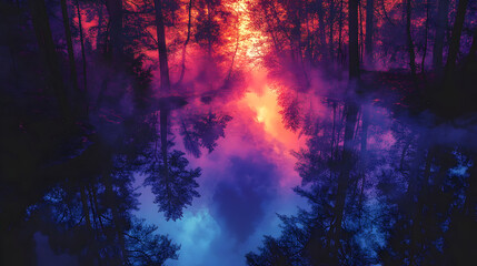 Fototapeta premium Mystic Forest Reflection