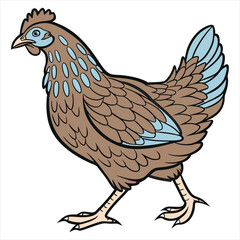 Hen Vector Illustration. Hen Clipart. Brown Hen Illustration – Farm Animal Vector. Brown Hen Illustration. Brown Chicken Clipart. 