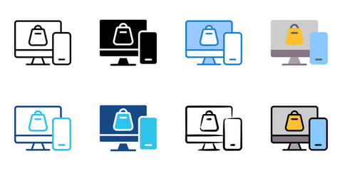 E-commerce icon set multiple style collection 
