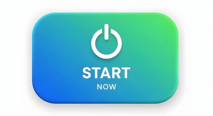 Vector start now button with power icon 