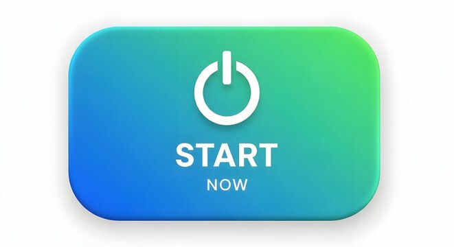Vector start now button with power icon 