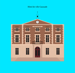 Naklejka premium Hôtel de ville Caussade, France