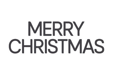 Simple typography christmas greeting merry christmas text isolated on white background