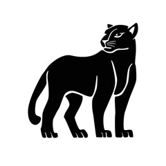 Black panther. Big cat vector silhouette.