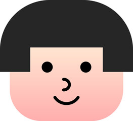 cute cartoon face element