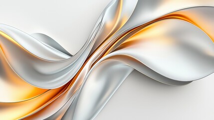 Abstract Art: A Flowing Dance of Metallic Silhouettes
