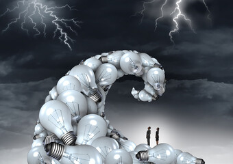 Fototapeta na wymiar Rising utility bills as economic pressure on households as energy costs inflation and higher consumption continue to drive expenses upward as consumers facing financial debt risk.