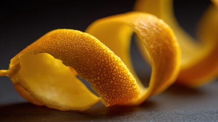 Close-up spiral orange zest
