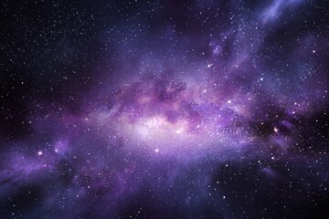 Exploration of a stunning purple galaxy filled with vibrant stars and intricate nebulae showcasing the beauty of the universe