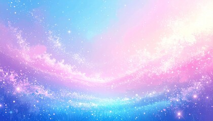 Fototapeta premium Dreamy pastel galaxy with starry sky and vibrant fields, perfect for fantasy or whimsical backgrounds