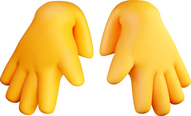 3D Animated Yellow Hands Graphic Design
