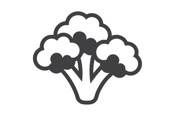 Broccoli Outline Icon, Simple Vegetable Symbol, Healthy Food on White