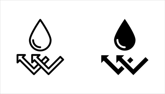 Waterproof icon set. Water resistant symbol. Water protection, vector illustration on white background