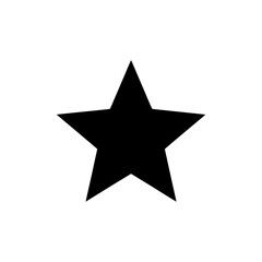 Obraz premium Black Star Shape on White Background Symbol of Success Achievement and Quality Five Pointed Star Graphic Design Element