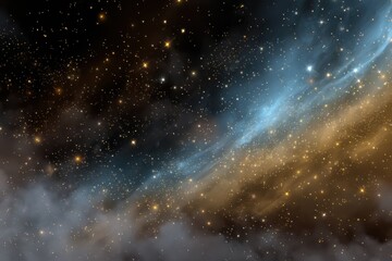 Naklejka premium Vibrant cosmic nebula surrounded by countless stars creating a mesmerizing abstract space background