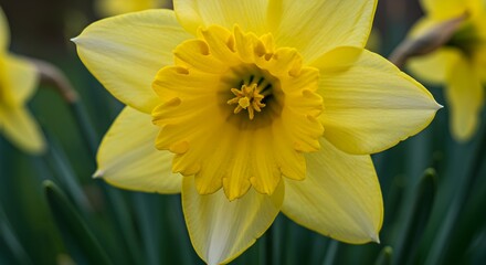 Closeup yellow daffodil