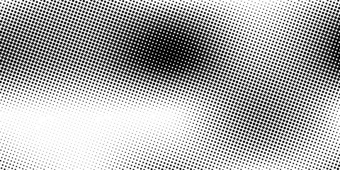 Dotted gradient vector illustration, white and black halftone background, horizontal seamless dotted lines, monochrome dots texture backdrop, retro effect. modern