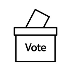 voting ballot box icon on white background