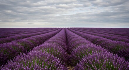 Obraz premium Lavender field rows symmetry