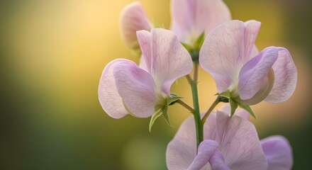 Fototapeta premium Pastel purple flowers close up