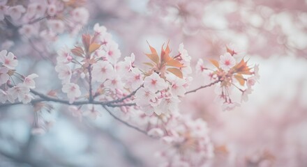 Obraz premium Soft pink and white cherry blossoms