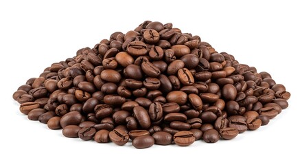 Pile of roasted coffee beans