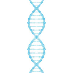 Futuristic DNA Double Helix Circuit Design in Glowing Blue Vector on White Background