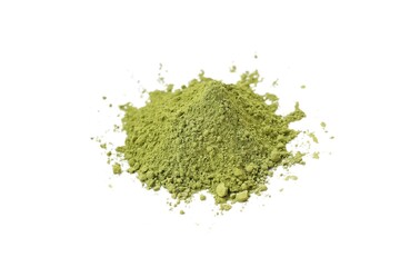green tea, Green tea powder background, isolate of green tea, powder green, isolated on white