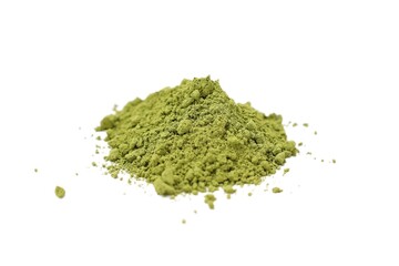 heap of green tea, Green tea powder background, isolate of green tea, powder green, isolated on white