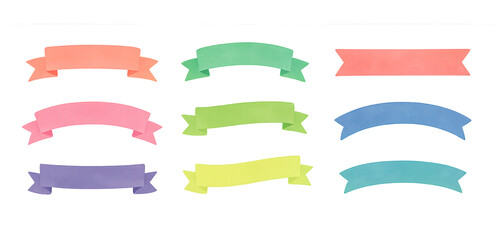 Simple Ribbon Vector Set for Decoration and Design