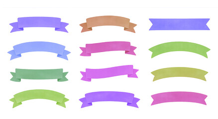 Obraz premium Simple Ribbon Vector Set for Decoration and Design