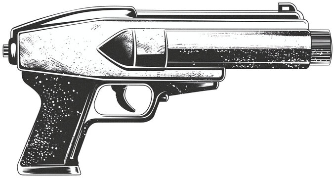space gun in monochrome