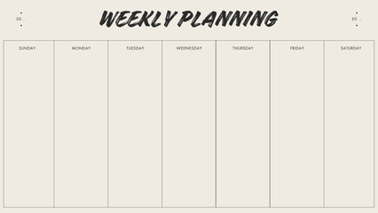Minimalist Weekly Planner Template | Editable Vector in Adobe Illustrator