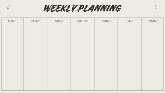 Minimalist Weekly Planner Template | Editable Vector in Adobe Illustrator