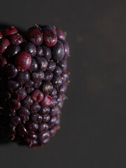 close up of healthy blackberry